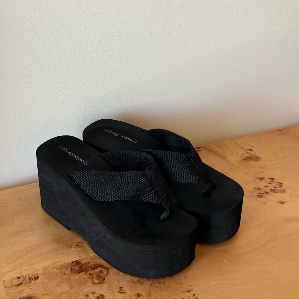 Black Platform Flip Flops